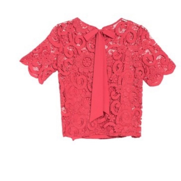 Nannete Lepore lace short sleeve tie back top - Picture 2 of 5